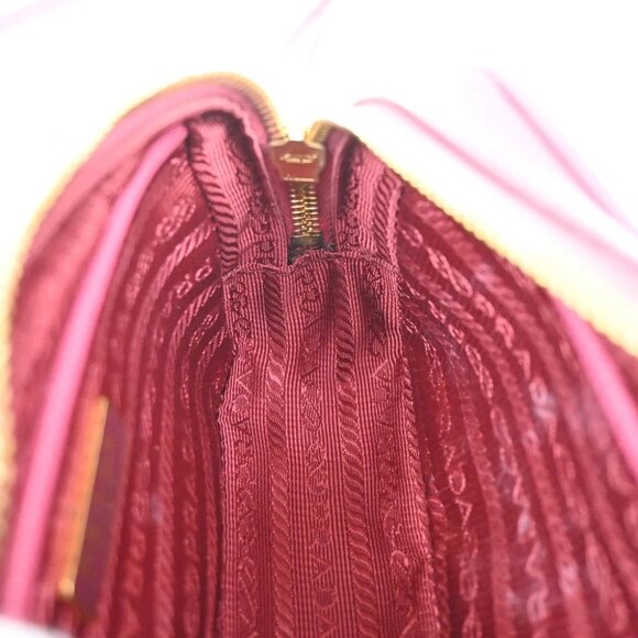 PRADA Saffiano Mini Crossbody Shoulder Bag Leather Pink Gold Italy - Picture 12 of 14